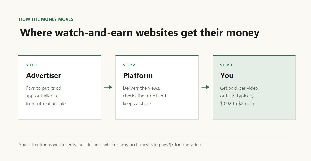 How watch videos and earn money online websites make their money